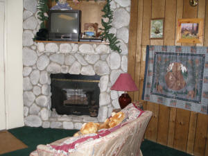 Bear Room TV and Fireplace View